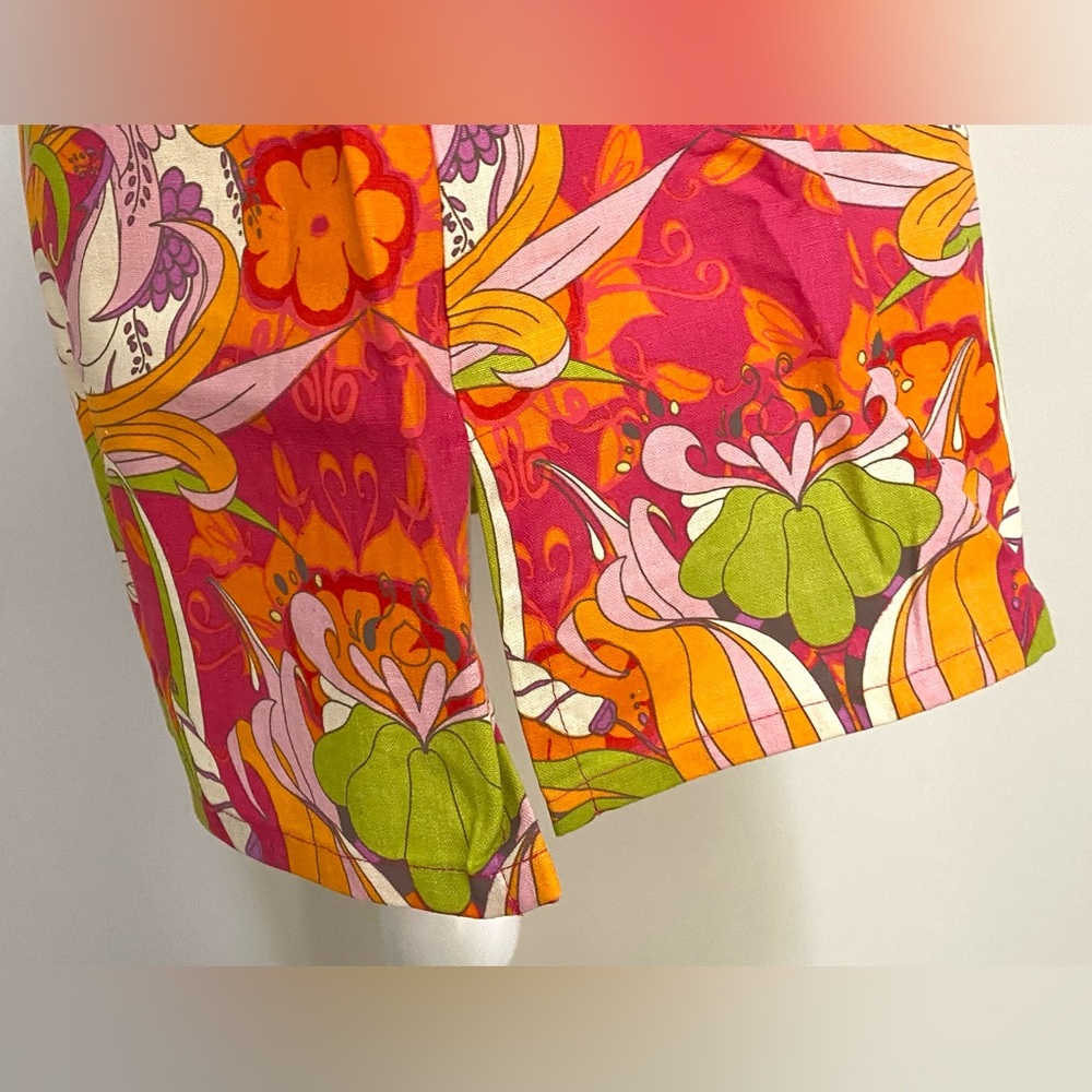 Haley & the Hound Womens XL Orange Floral Top Boho Summer Coastal Preppy Cottage - Picture 8 of 14